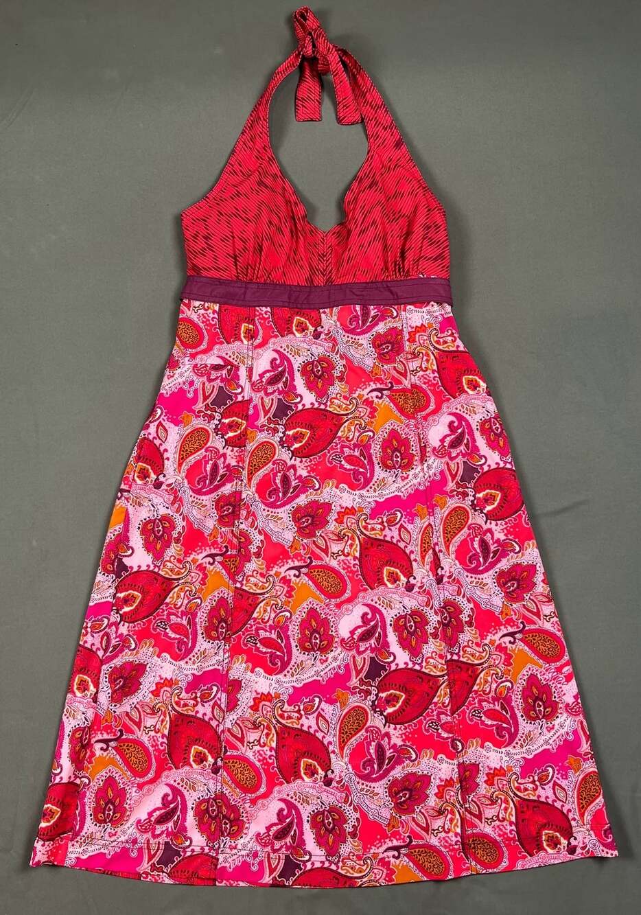 Athleta Pack Everywhere Halter Dress Size 12 Pink Paisley